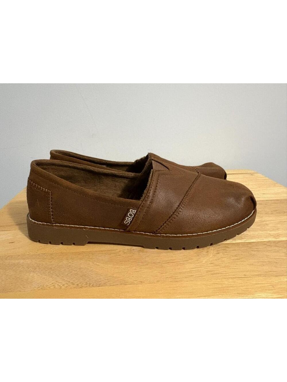 Bobs Skechers Shoes Womens 9.5 Chill Lugs Urban Spell Cabin Slip On 113352 Brown